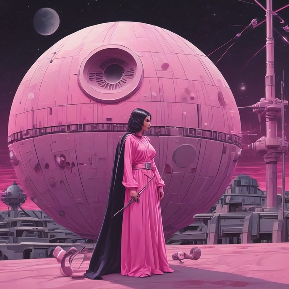 Pink Sci-Fi Art Print - Picture 1 of 1